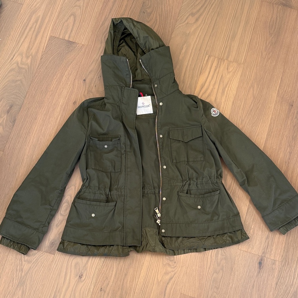 Moncler Olive Green Hooded Jacket